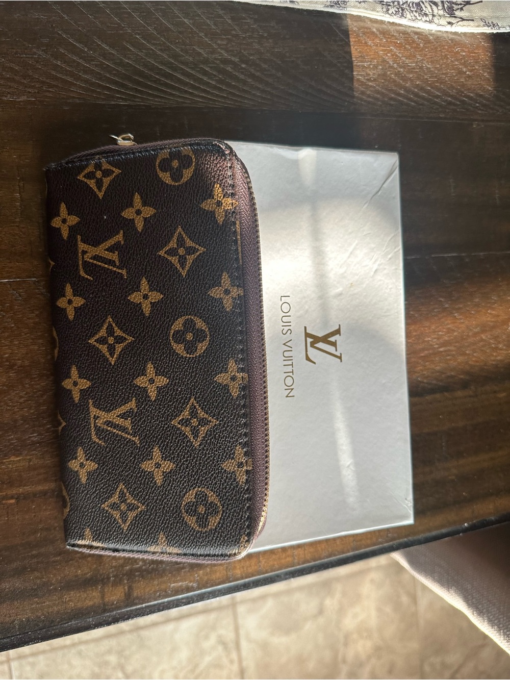Louis Vuitton Brown Monogram Zip Around Wallet